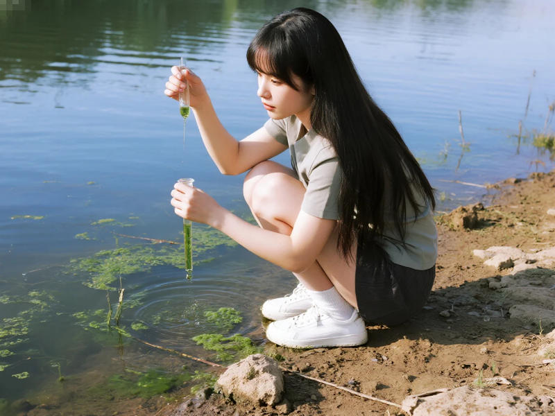 發(fā)生水華大量藍綠藻的水面